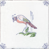 polychrome bird design tile one